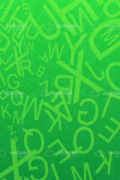 Abstract Green Letters Background